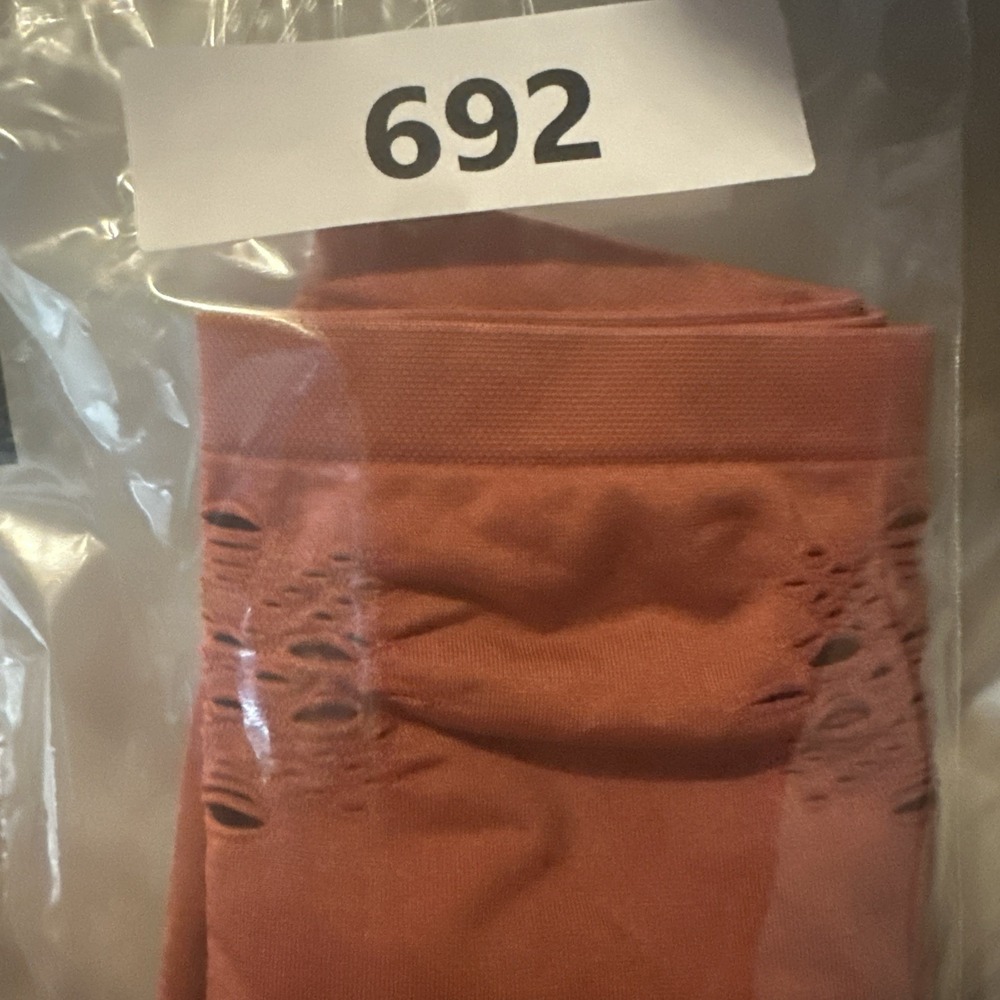 Colsie Bralette XL Orange Seamless Crop Top Lounge Wireless Stretch Cutout - Picture 8 of 8